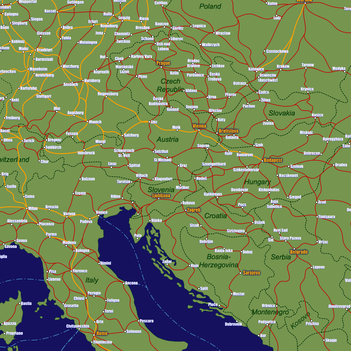 Belgium Rail Map