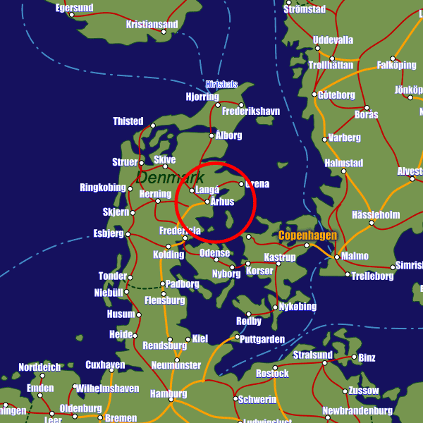 Denmark Map Aarhus