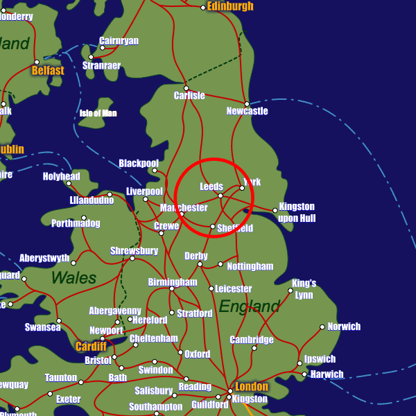 Leeds Rail Maps and Stations from European Rail Guide