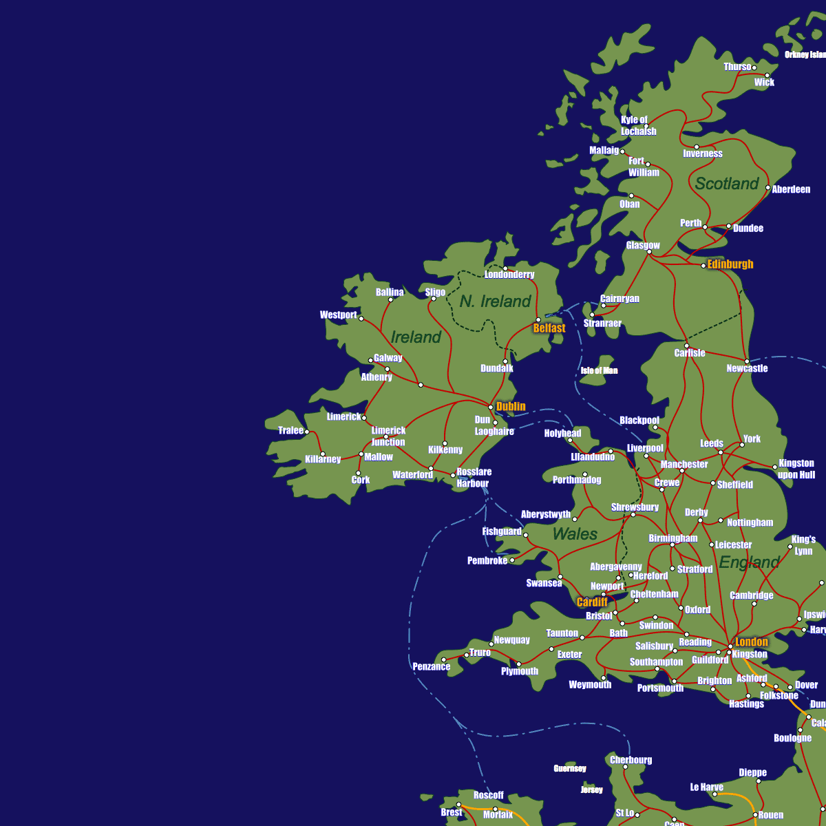 Belgium Rail Map