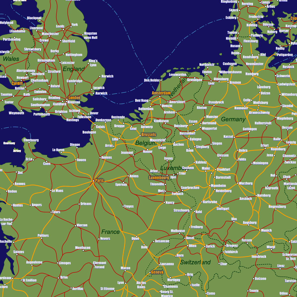 Belgium Rail Map