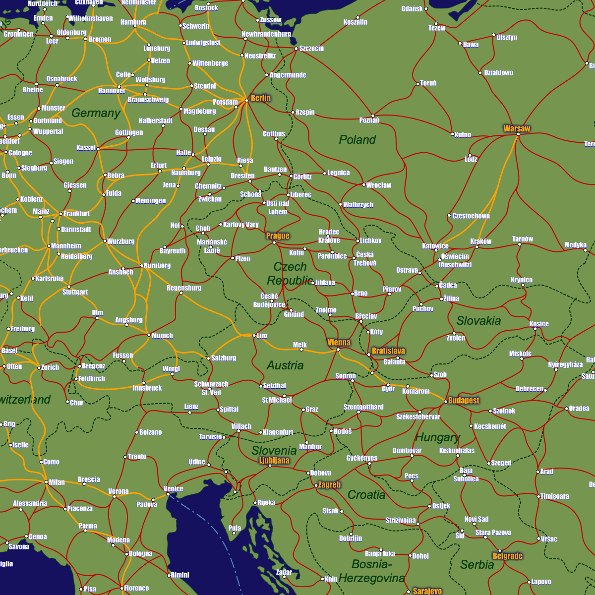 Belgium Rail Map