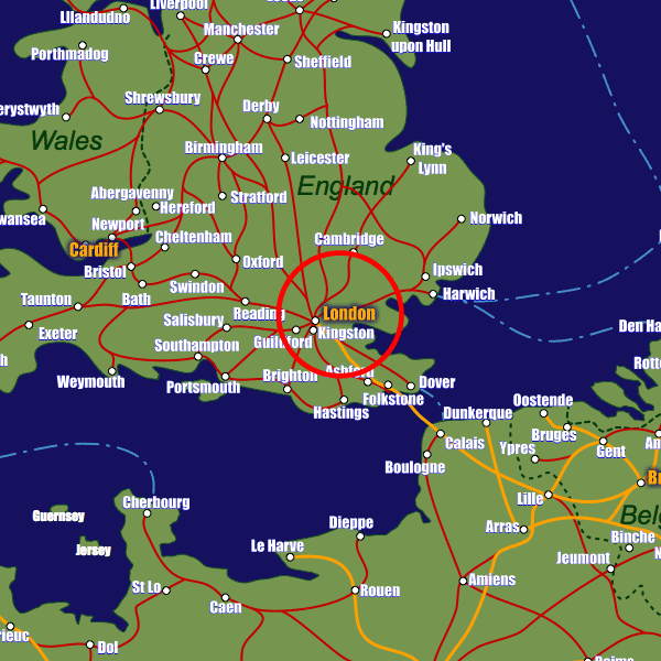 London Rail Maps and Stations from European Rail Guide