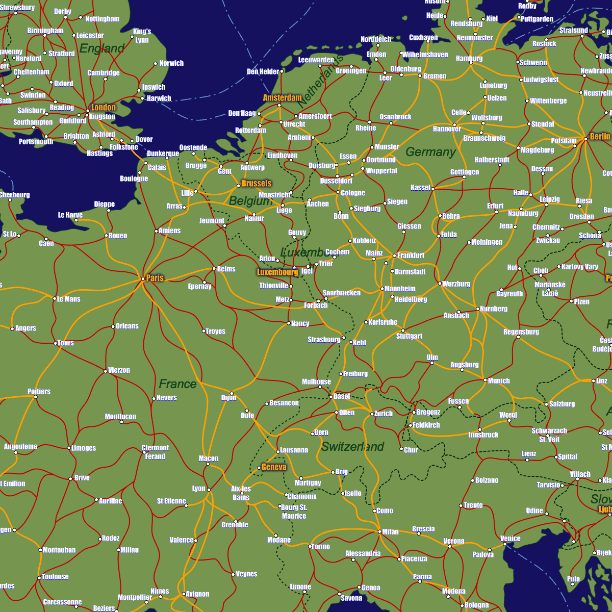 Belgium Rail Map