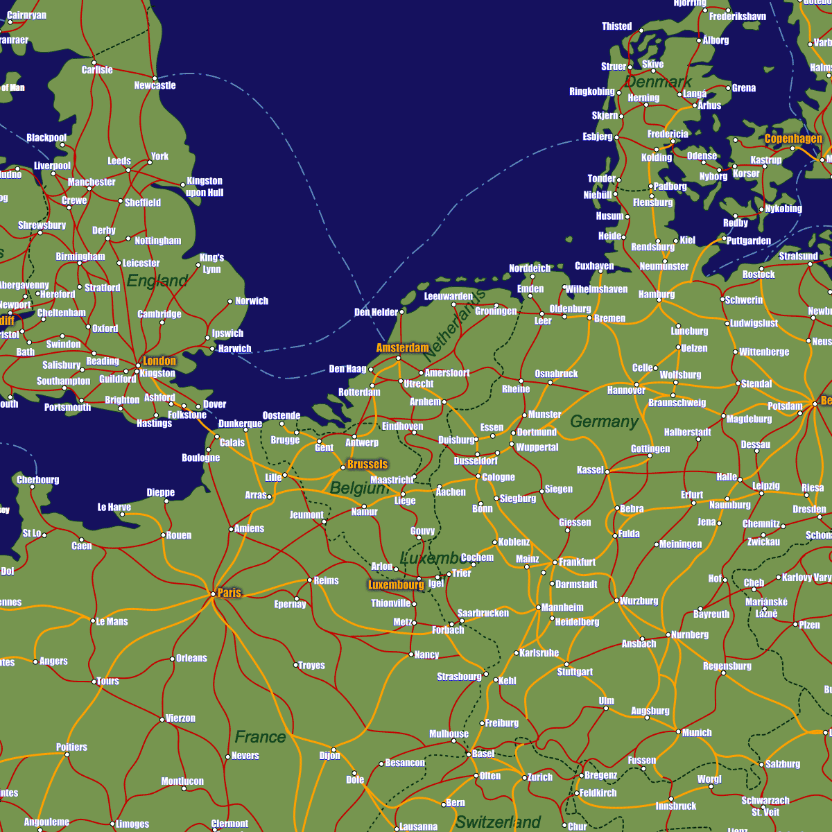 Belgium Rail Map