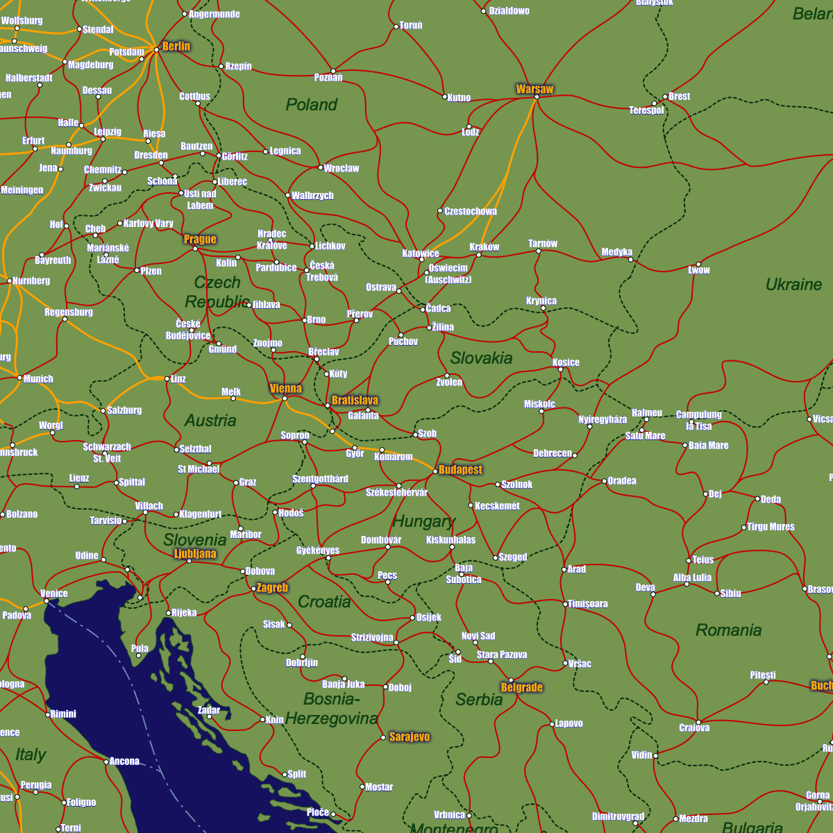 Belgium Rail Map