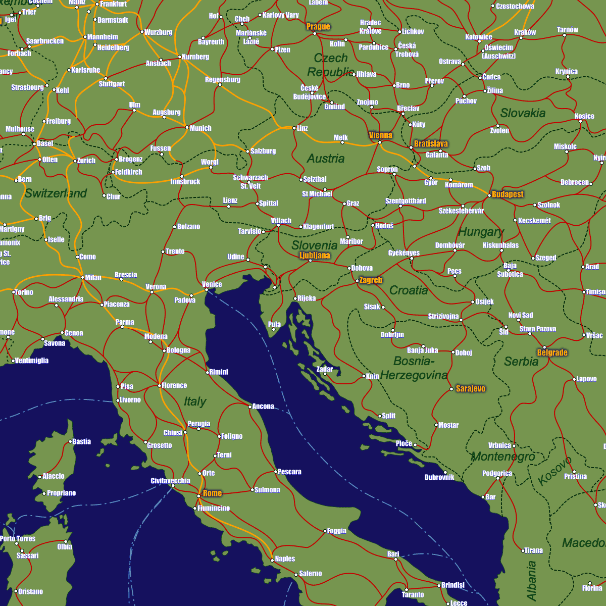 Belgium Rail Map