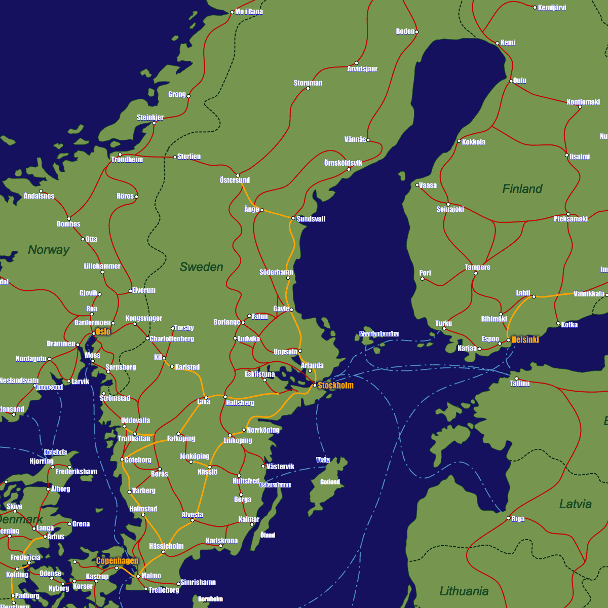 Belgium Rail Map