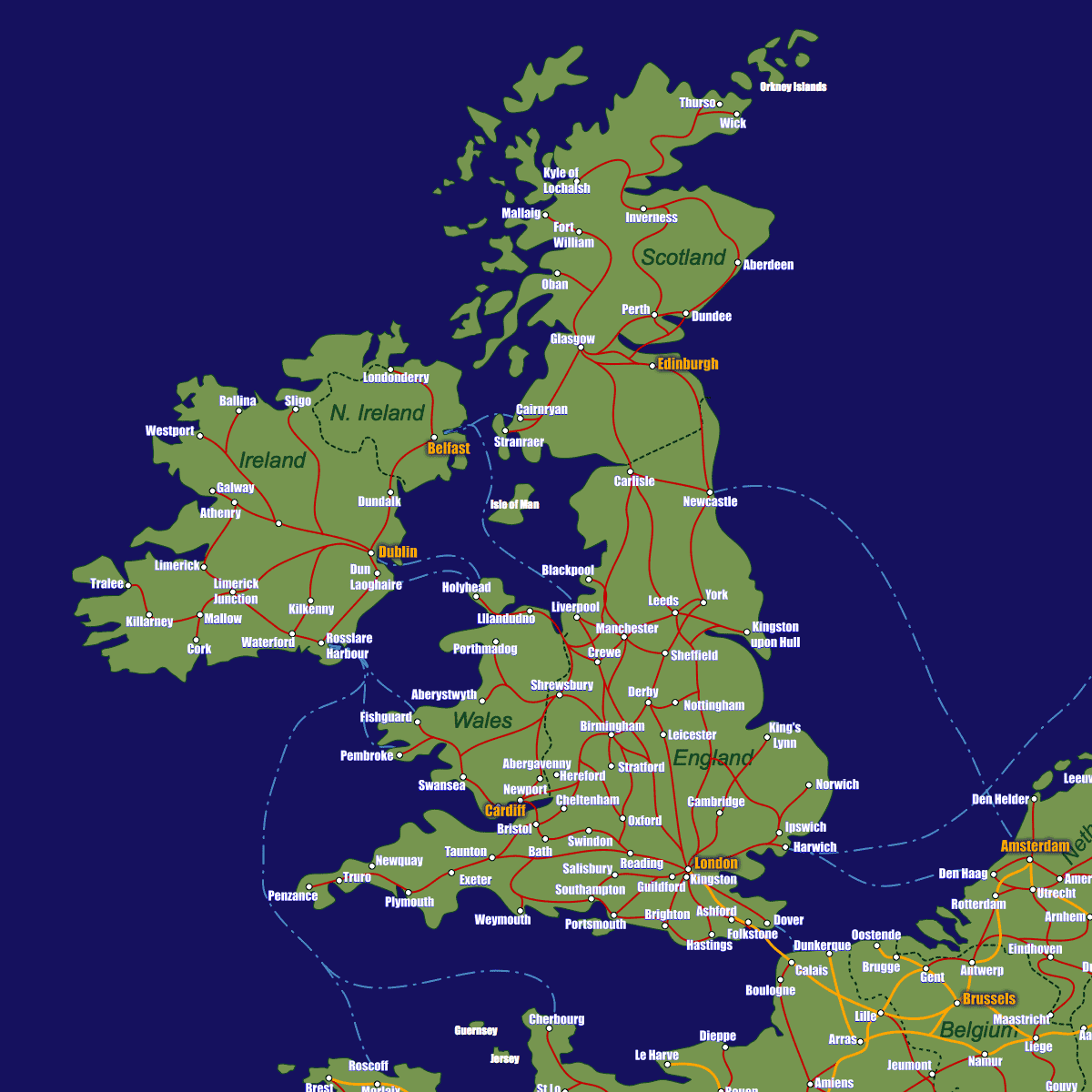 Belgium Rail Map